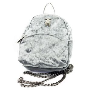 Laurel DeWitt Silver Crushed Velvet Mini Backpack - Goth/Y2K